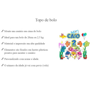 Kit Aniversário Personalizado Baby Shark para menino