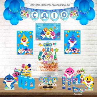 Kit Aniversário Personalizado Baby Shark para menino