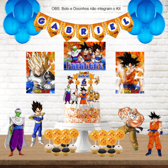 Kit Festa Dragon Ball Z para imprimir 8  Decoração de festa dragon ball z,  Adesivos para tubetes, Tag para imprimir