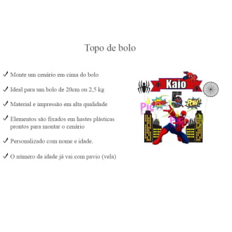 Kit Aniversário Personalizado Homem Aranha