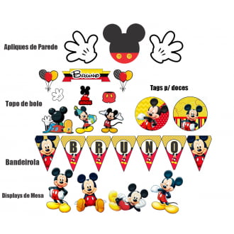 Kit Aniversário Personalizado Mickey
