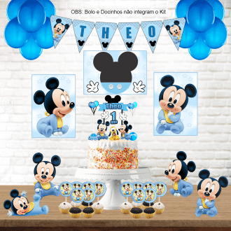Kit Aniversário Personalizado Mickey Baby