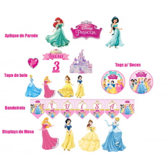 Kit Aniversário Personalizado Princesas Disney