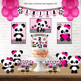Kit Aniversário Personalizado Ursa Panda 