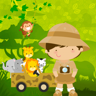 Kit Aniversário Personalizado Safari menino