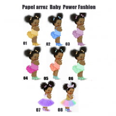 Papel de Arroz Personalizado Baby Power Fashion -  tamanho 20x30cm