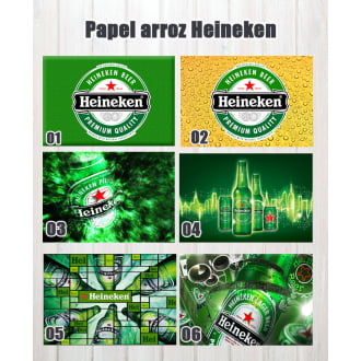 Papel de Arroz Personalizado Heineken - tamanho 20x30 cm